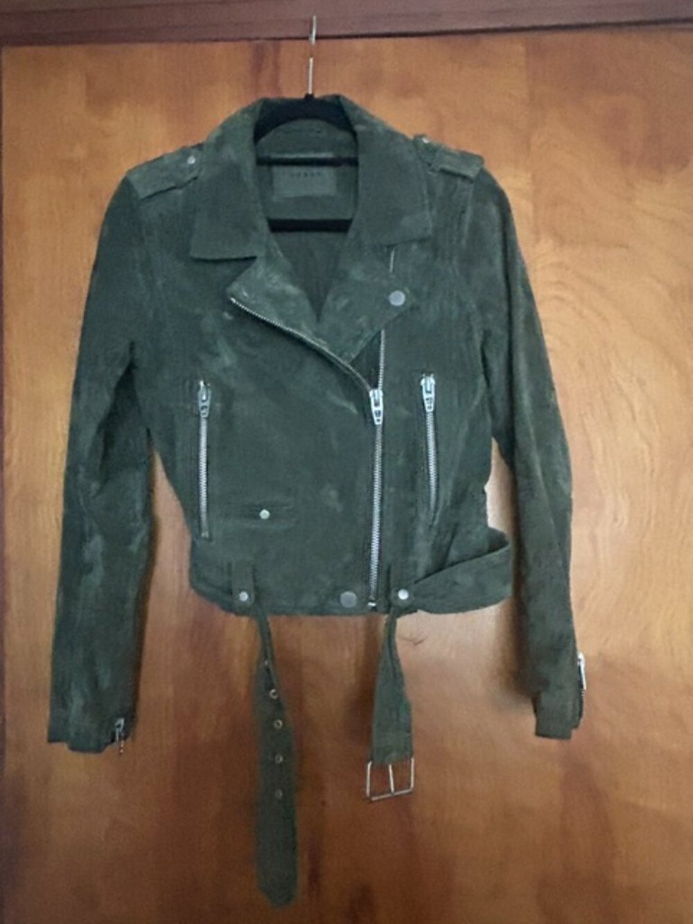 BLANKNYC Olive Green Suede Moto Jacket Size S - Picture 4 of 8